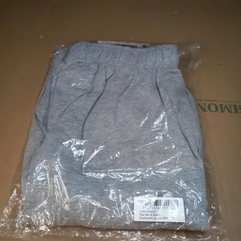 BOOHOO OVERSIZED JOGGERS IN GREY - SMALL