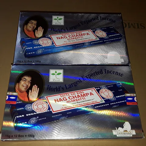 LOT OF 2 BOXES OF 12-PACK NAG CHAMPS INCENSE 