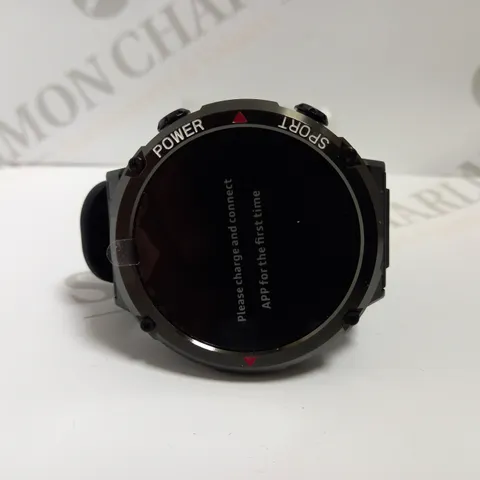 BLACK SMART TRACKER FITNESS WATCH WITH BLACK RUBBER STRAP