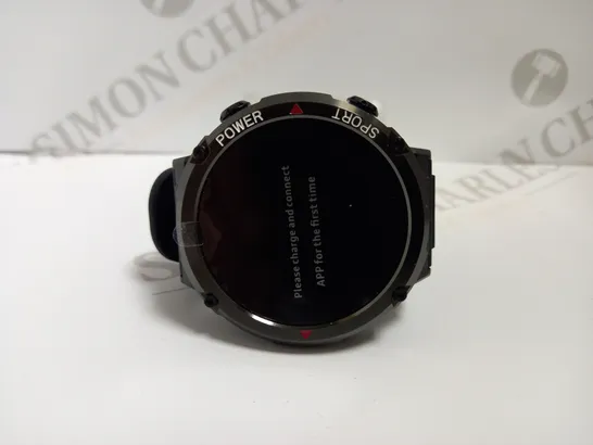 BLACK SMART TRACKER FITNESS WATCH WITH BLACK RUBBER STRAP