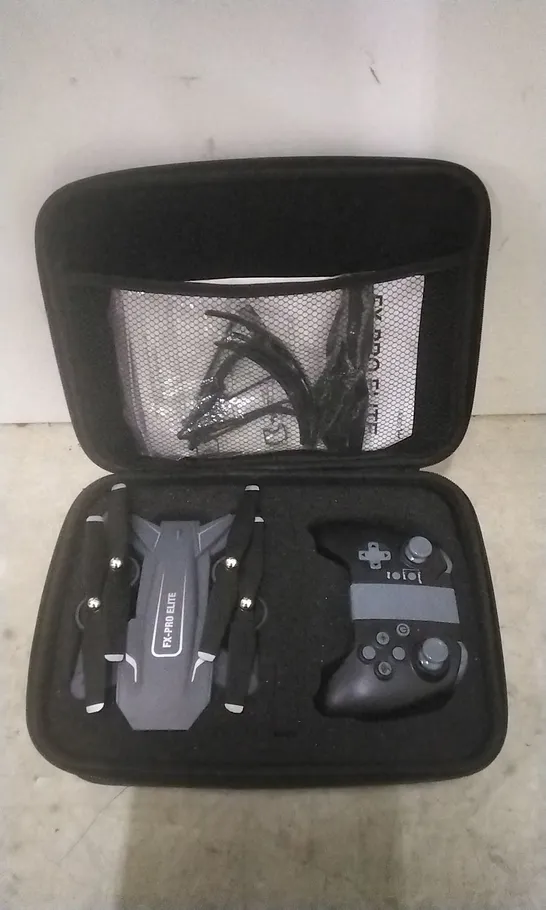 (NO CHARGER) FX-PRO ELITE DRONE + CONTROLER + CASE 