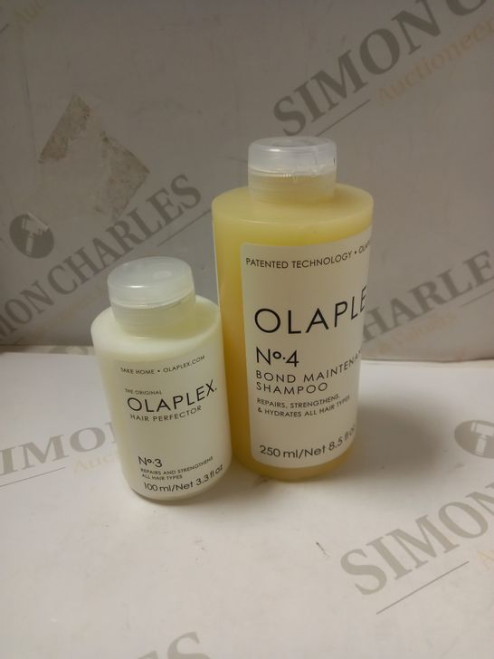 LOT OF 2 OLAPLEX NO.3 HAIR PERFECTOR 100ML & NO.4 BOND MAINTAINENCE SHAMPOO 250ML