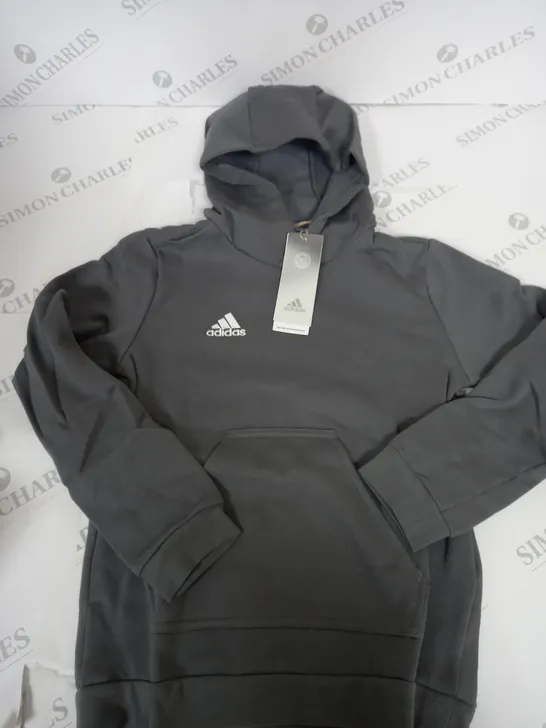 ADIDAS LOGO GREY HOODIE SIZE 9-10 YEARS