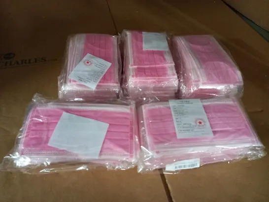 LOT OF APPROX. 200 PINK FACEMASKS (NON-MEDICAL)