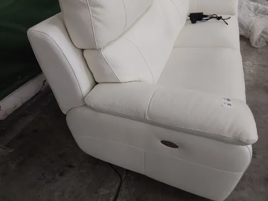 QUALITY ITALIAN DESIGNER PATRIZIO POWER RECLINING THREE SEATER SOFA WHITE LEATHER 