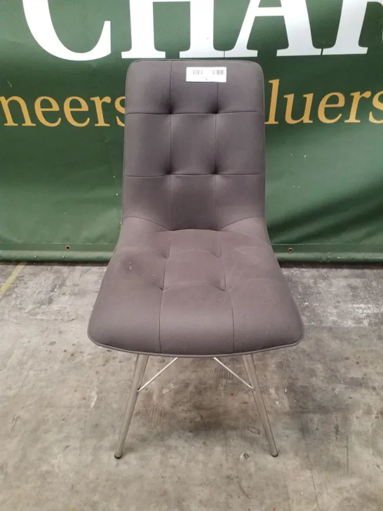 GREY FABRIC DINING CHAIR