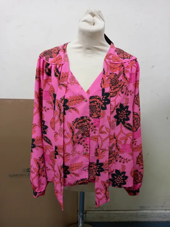 BIBA TIE DETAIL BLOUSE PAISLEY FLORAL SIZE 12