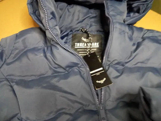 THREADBARE NAVY LADIES HOODED PUFFER JACKET - SIZE 12