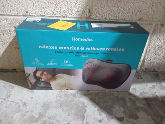 BOXED HOMEDICS RECHARGEABLE SHIATSU MASSAGE PILLOW WITH HEAT