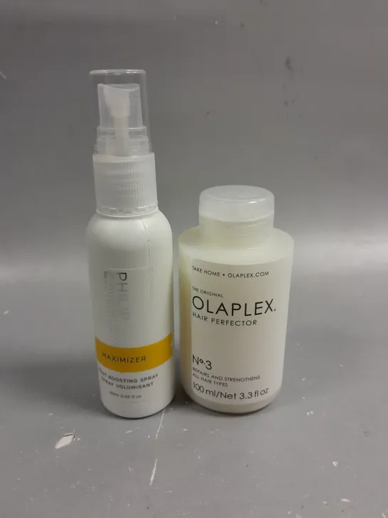 2 HEALTH AND BEAUTY PRODUCTS TO INCLUDE OLAPLEX HAIR PERFECTOR NO.3 (100ML) AND PHILIP KINGSLEY ROOT BOOSTING VOLUME SPRAY (60ML)