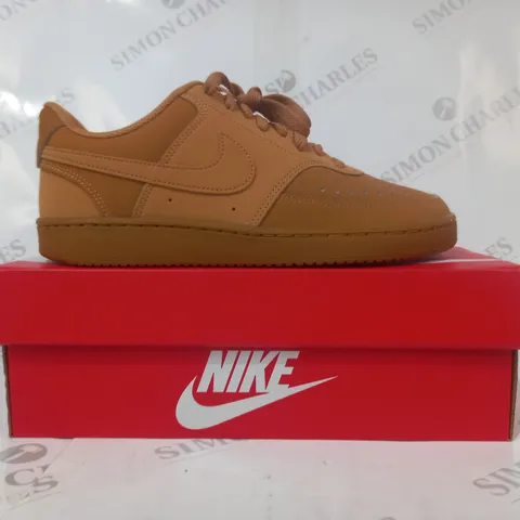 BOXED PAIR OF NIKE COURT VISION SHOES IN WHEAT COLOUR UK SIZE 6