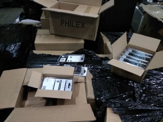 PALLET OF ASSORTED HOUSEHOLD ITEMS TO INCLUDING; WILKO HDMI SELECTOR- 3WAY MANUAL, PHILEX USB-MICRO USB CABLE