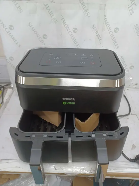 BOXED TOWER 8 LITRE DUAL BASKET AIR FRYER 