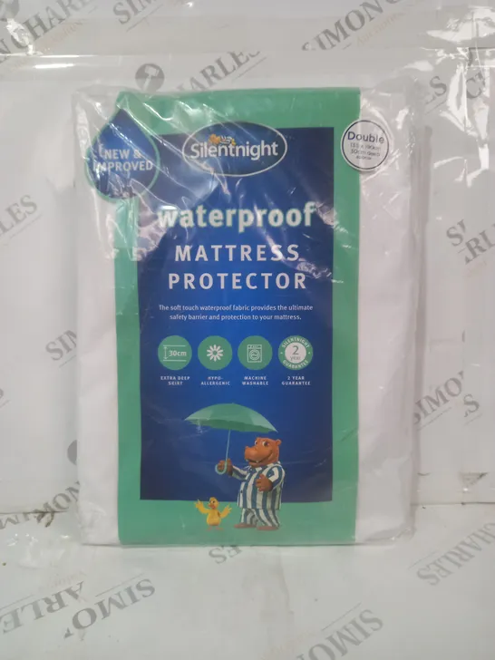 SILENTNIGHT WATERPROOF MATTRESS PROTECTOR - DOUBLE