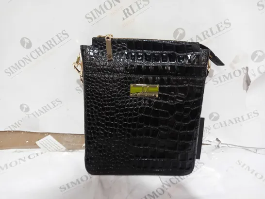 JULIEN MACDONALD CROCODILE SKIN BAG IN BLACK