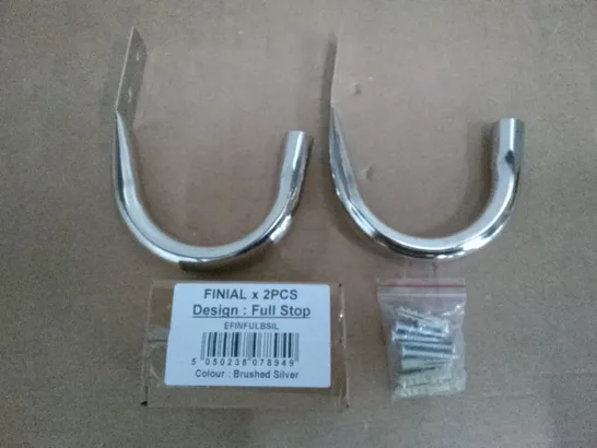 BAGGED FULL STOP STAINLESS STEEL 20CM CURTAIN HOOKS - BRUSHED SILVER