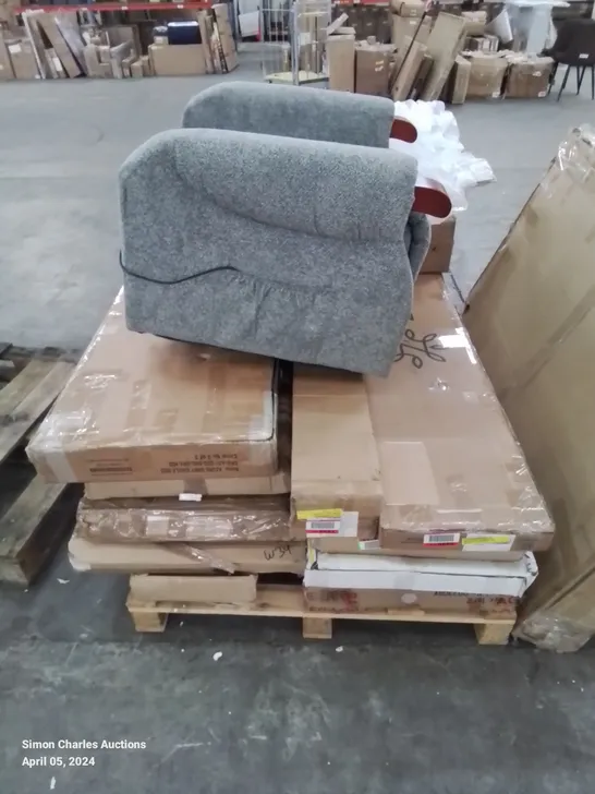 PALLET OF ASSORTED INCOMPLETE FURNITURE & FURNITURE PARTS