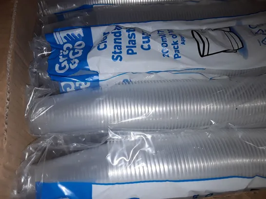 LOT OF 10 200-PACKS OF CLEAR PLASTIC CUPS