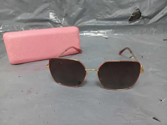 MOSCHINO SQUARE SUNGLASSES ROSE GOLD