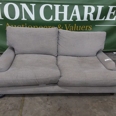 QUALITY BRITISH MADE LOUNGE Co TWO SEATER SOFA GREY FABRIC 