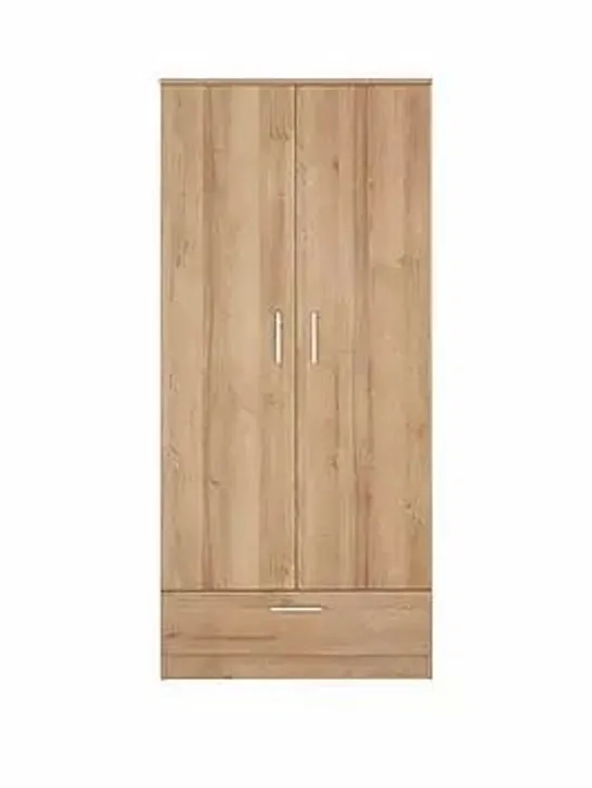 BOXED GRADE 1 PANAMA 2 DOOR 1 DRAWER WARDROBE (2 OF 2 BOXES)