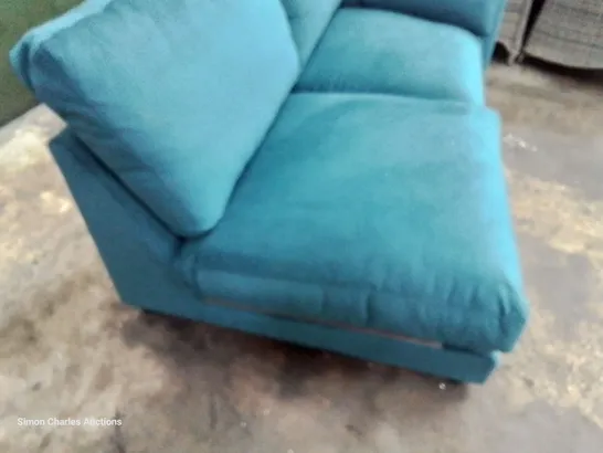 QUALITY BRITISH DESIGNER LOUNGE Co. TWO SEATER SECTION PLUSH TEAL FABRIC 