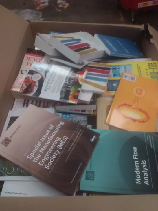 PALLET OF ASSORTED BOOKS INCLUDING RECIPES, SCIENCE BOOKS