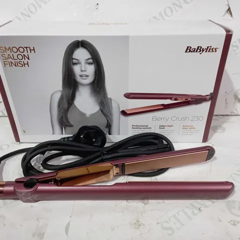 BABYLISS BERRY CRUSH 230 SMOOTH SALON FINISH HAIR STRAIGHTENERS