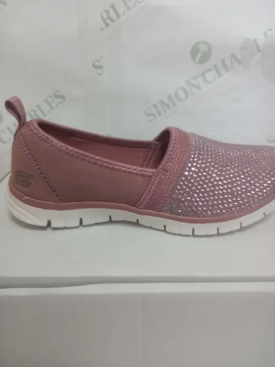 SKECHERS PINK SLIP ON SHOES - SIZE 4