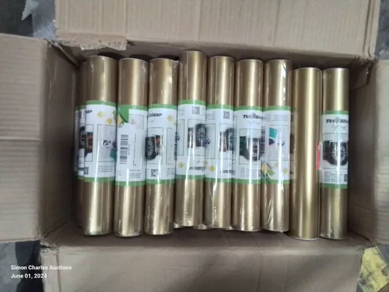 APPROXIMATELY 35 ROLLS OF TECKWRAP GOLD CRAFT VINYL WRAP 