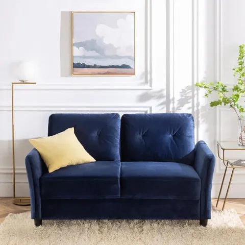 BOXED NAVEEN TWO SEATER UPHOLSTERED LOVESEAT 