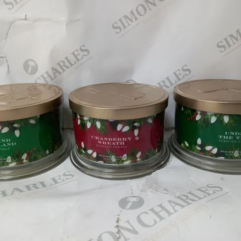 BOXED SET OF 3 CHRISTMAS THEMED CANDLES