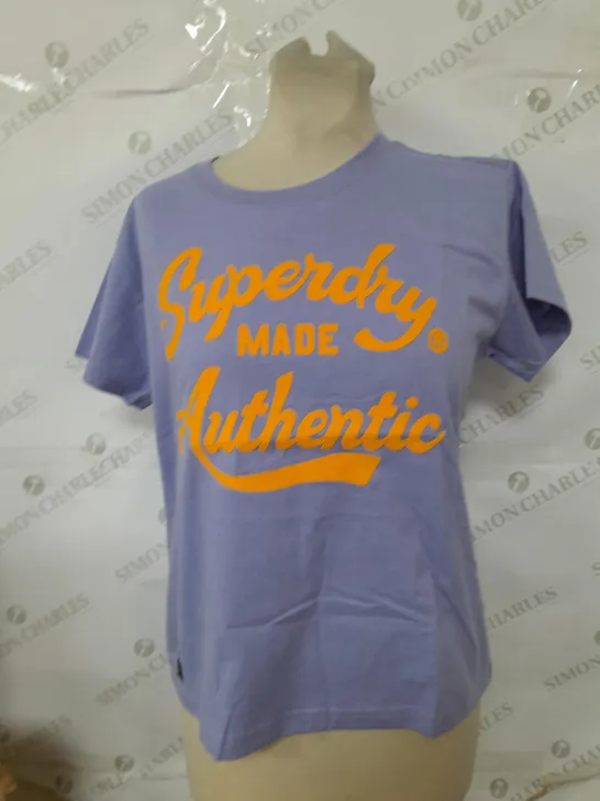 SUPERDRY GRAPHIC T-SHIRT IN VIOLET MARL - SIZE UK LARGE