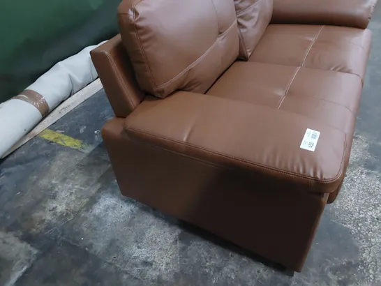 DESIGNER TWO SEATER SOFA TAN LEATHER 