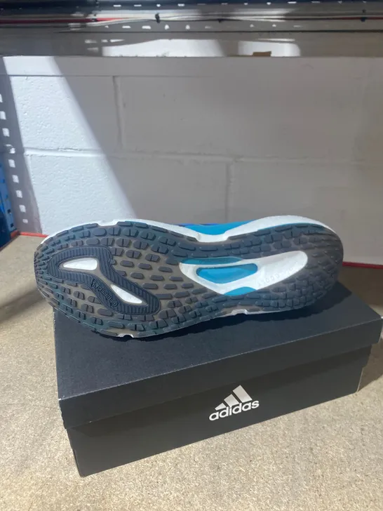 BOXED PAIR OF ADIDAS SOLARBOOST BLUE TRAINERS SIZE 12