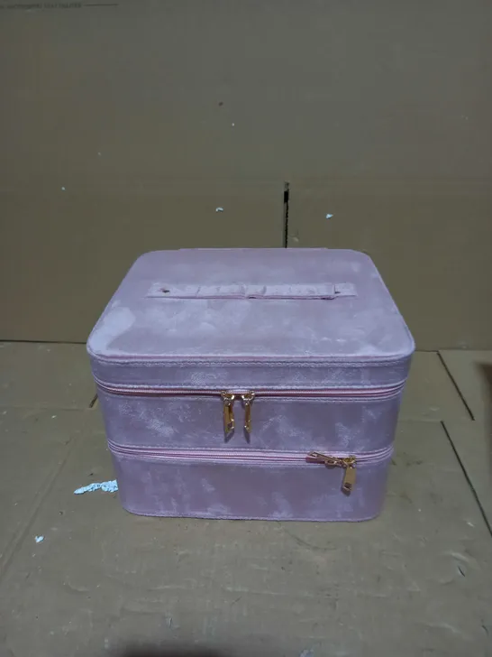 PINK FAUX SUEDE STORAGE BOX