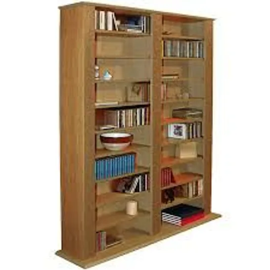 BOXED MULTIMEDIA STORAGE RACK - OAK (2 BOXES)