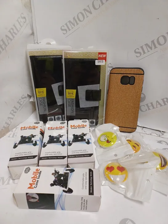 LARGE QUANTITY OF ASSORTED ITEMS TO INCLUDE PHONE CASES, MOBILE GAME HANDLE, PHONE POPSOCKETS, ETC