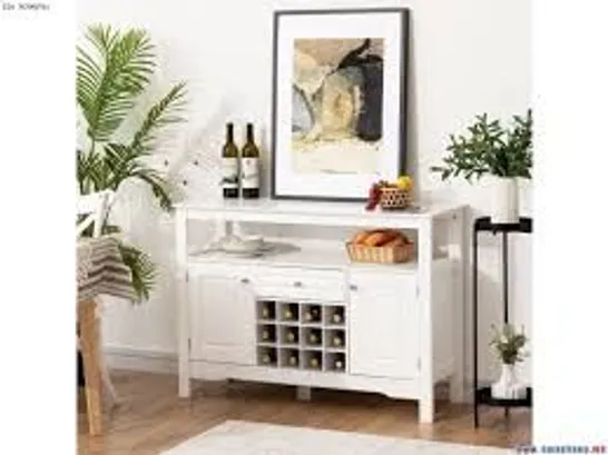 BOXED COSTWAY STORAGE BUFFET SIDEBOARD TABLE KITCHEN SEVER CABINET WINE RACK - WHITE