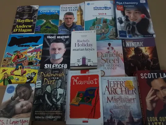 LARGE QUANTITY OF ASSORTED BOOKS TO INCLUDE AQA CHEMISTRY,  JEFFREY ARCHER AND DANIELLE STEEL