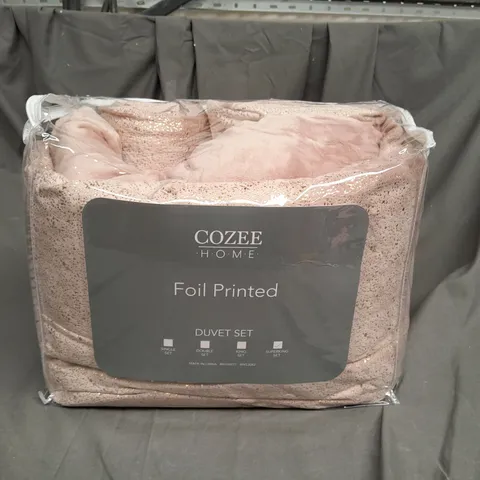 BAGGED COZEE HOME FOIL PRINTED DUVET SET SIZE SUPERKING