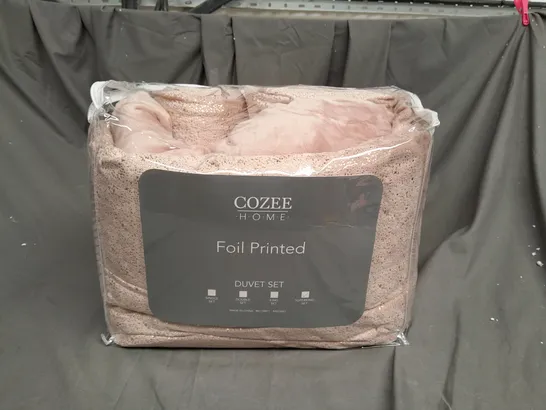 BAGGED COZEE HOME FOIL PRINTED DUVET SET SIZE SUPERKING