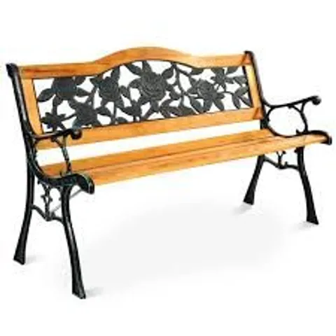 BOXED COSTWAY OUTDOOR GARDEN BENCH LOVESEAT 2 SEATER PARK CHAIR WOOD SLATS SEAT WEATHER PROOF