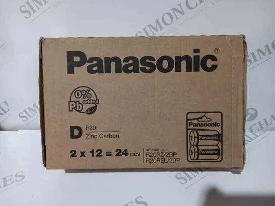 BOXED PANASONIC D2 ZINC CARBON BATTERYS 