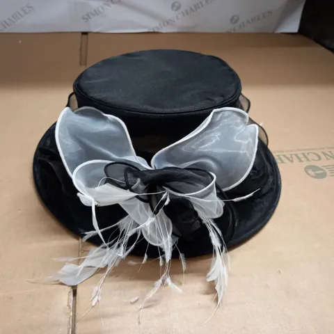 BLACK EMBELLISHED OCCASIONAL HAT