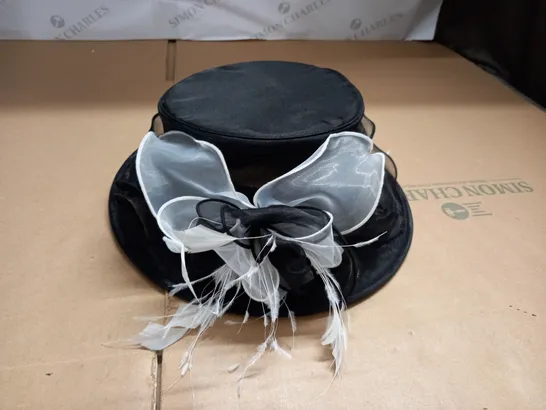 BLACK EMBELLISHED OCCASIONAL HAT