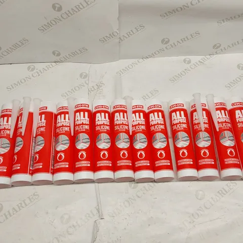 APPROXIMATELY 13X BRAND NEW EVO-STIK 280ML ALL PURPOSE SILICONE CLEAR