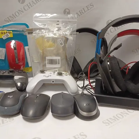 LOT OF APPROX 15 ASSORTED ELECTRICAL ITEMS TO INCLUDE XBOX CONTROLLER, RAPOO WIRELESS MOUSE, ASTRO HEADPHONES, ETC 