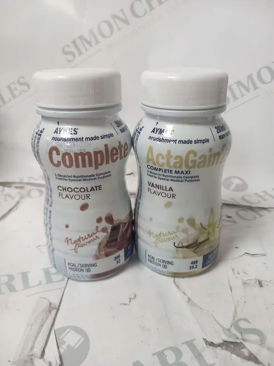 APPROXIMATELY 10 ASSORTED AYMES 200ML DRINK BASED PRODUCTS TO INCLUDE; COMPLETE AND ACTA GAIN 2.4