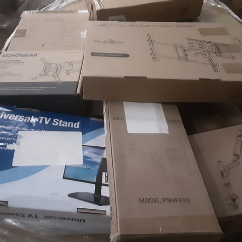 LARGE PALLET OF ASSORTED TV AND LAPTOP STANDS AND WALL BRACKETS TO INCLUDE; ER GREAT, PERLESMITH, HUANUO AND HOME KIT